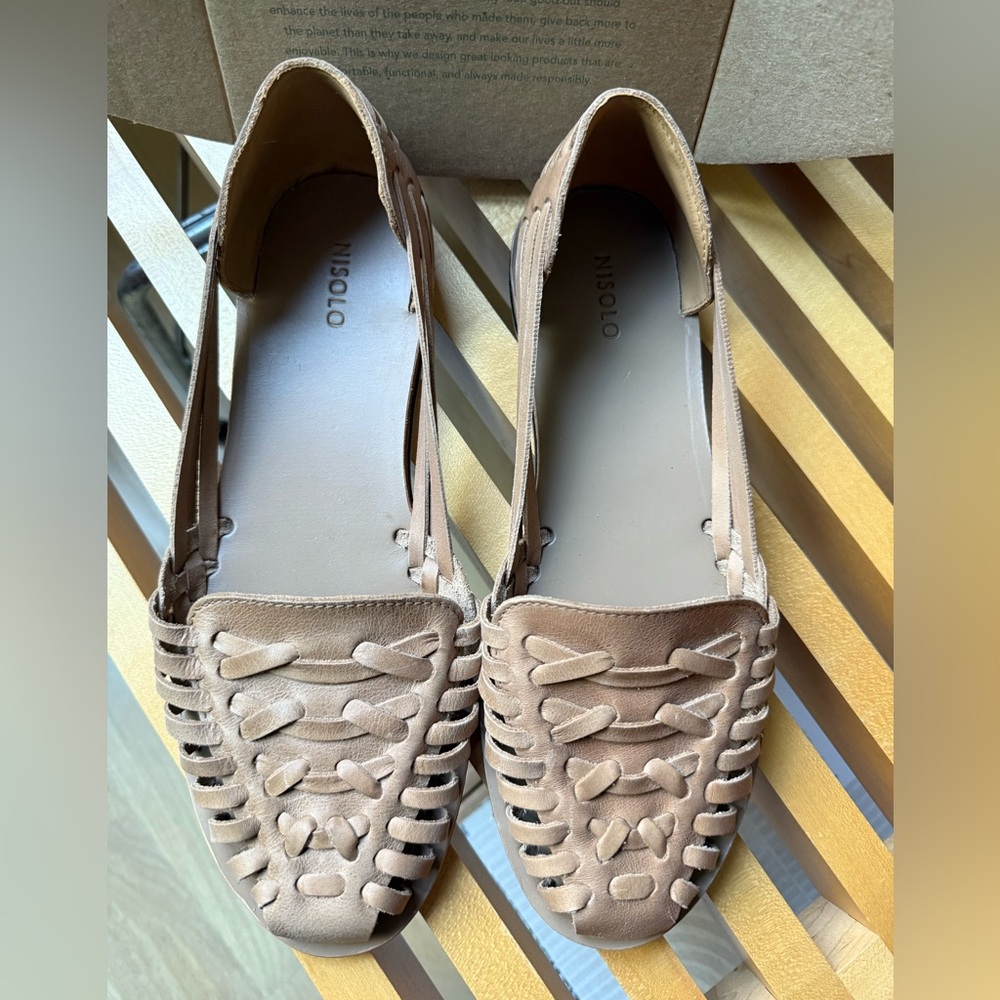 Nisolo Women's “Huarache” Brown Leather Sandals